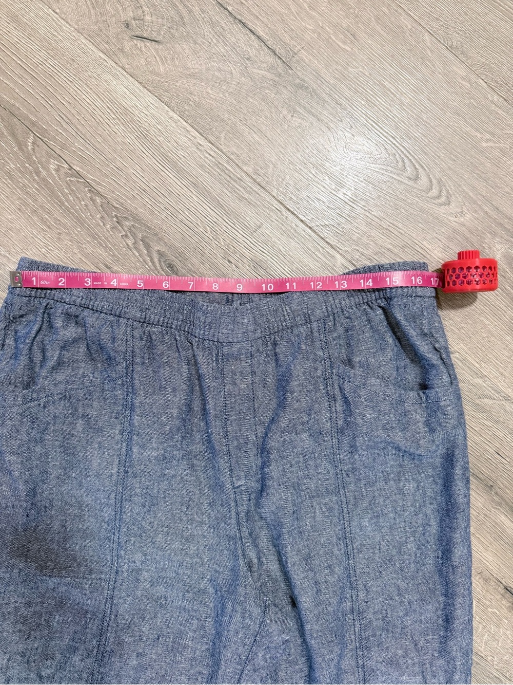 Old Navy Heathered Navy Elastic Waist Linen Chinos - Picture 5 of 10